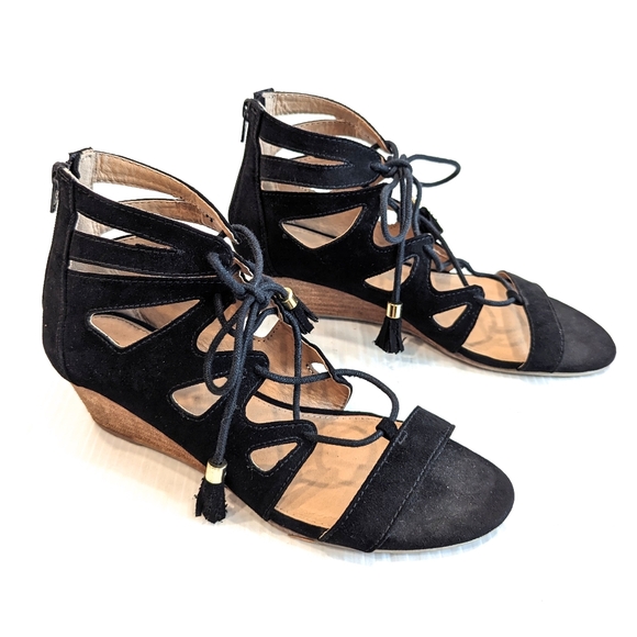 REPORT women's black lace-up gladiator sandals size 7.5 - Picture 1 of 11